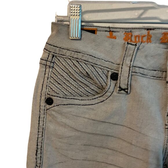 Rock Revival Maple‎ Skinny Women Size 25 Light Wash Distressed Ripped Pockets - Picture 10 of 16